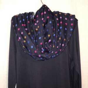 Joules Navy Multicolored Polka Large Scarf Wrap